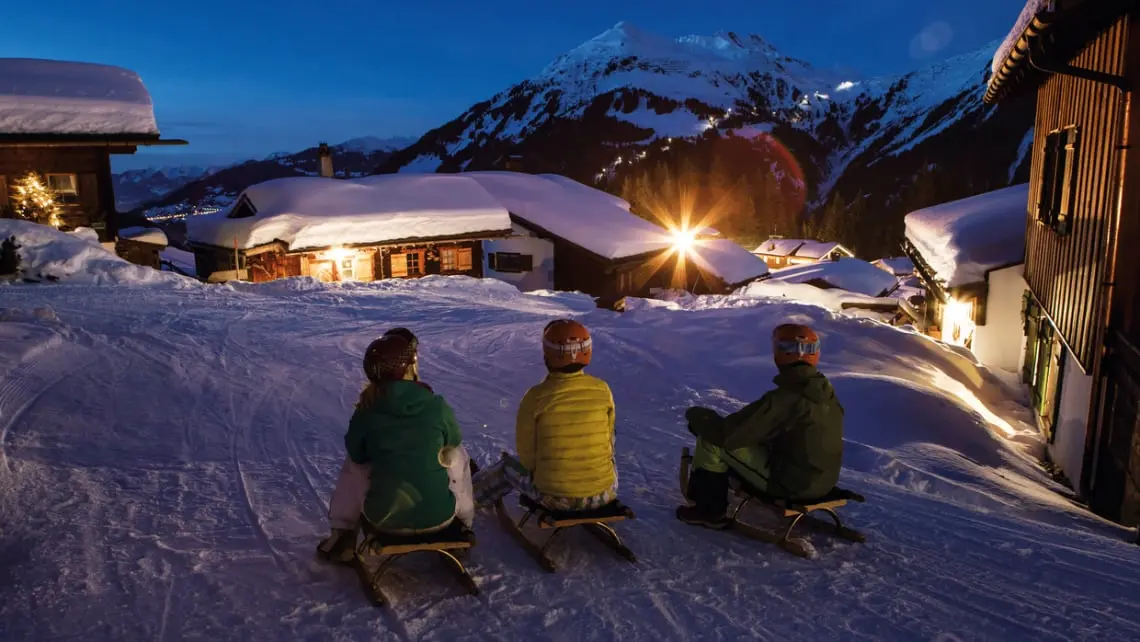 Nachtrodeln auf Garfrescha, Silvretta Montafon, Daniel Zangerl
